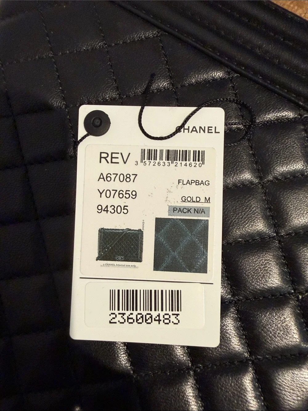 CHANEL Black Quilted Boy Flap Bag with Gold Hardware